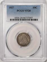 1827 Capped Bust Dime Coin PCGS VF20