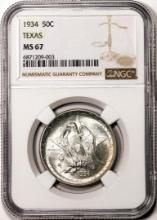 1934 Texas Commemorative Half Dollar Coin NGC MS67