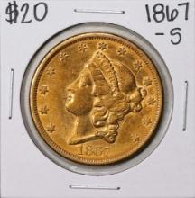 1867-S $20 Liberty Head Double Eagle Gold Coin