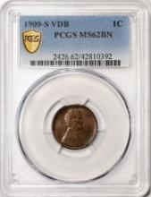 1909-S VDB Lincoln Wheat Cent Coin PCGS MS62BN