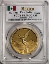 2021-Mo Mexico Proof 1 oz Libertad Gold Coin PCGS PR70DCAM First Strike