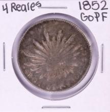 1852 GoPF Mexico 4 Reales Silver Coin