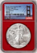 2020(S) $1 American Silver Eagle Coin NGC MS70 Early Releases San Francisco Red Core