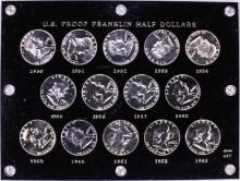 1950-1963 Proof Franklin Half Dollar Coin Set in Capitol Plastic