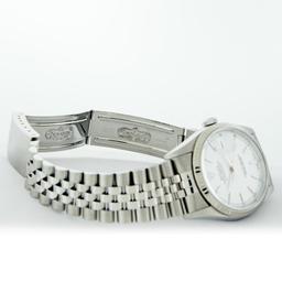 Rolex Men's Stainless Steel White Index Datejust Wristwatch