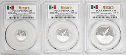Lot of 2016-Mo Mexico Proof 1/20, 1/10 and 1/4 oz Silver Libertad Coins PCGS PR69DCAM
