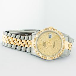 Rolex Men's Two Tone Champagne Jubilee Diamond Datejust Wristwatch