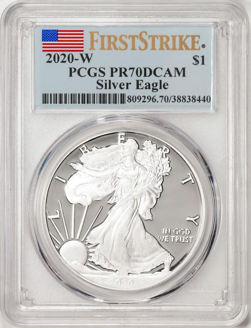 2020-W $1 Proof American Silver Eagle Coin PCGS PR70DCAM First Strike