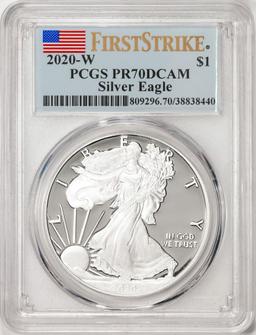 2020-W $1 Proof American Silver Eagle Coin PCGS PR70DCAM First Strike