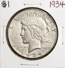 1934 $1 Peace Silver Dollar Coin