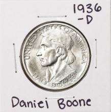 1936-D Daniel Boone Commemorative Half Dollar Coin