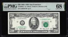 1993 $20 Federal Reserve STAR Note San Francisco Fr.2080-L* PMG Superb Gem Unci 68EPQ