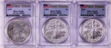Lot of 1999-2001 $1 American Silver Eagle Coins PCGS MS68 First Strike