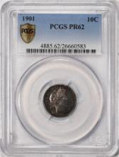 1901 Proof Barber Dime Coin PCGS PR62