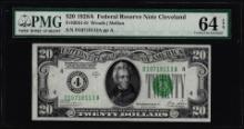 1928A $20 Federal Reserve Note Cleveland Fr.2051-D PMG Choice Uncirculated 64EPQ
