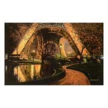 Howard Behrens (1933-2014) "Twilight At The Eiffel Tower" Limited Edition Giclee