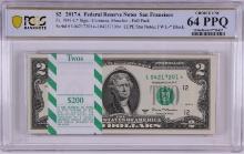 Pack 2017A $2 Federal Reserve STAR Notes SF Fr.1941-L* PCGS Choice Uncirculated 64PPQ