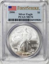 2006 $1 American Silver Eagle Coin PCGS MS70 First Strike