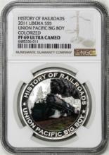 2011 Liberia $5 History of Railroads Union Pacific Big Boy Coin NGC PF69 Ultra Cameo