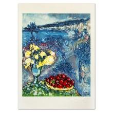 Chagall (1887-1985) "Fruits Et Fleurs Devant La Mer" Limited Edition Lithograph