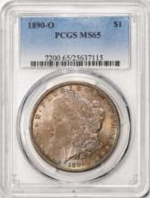 1890-O $1 Morgan Silver Dollar Coin PCGS MS65 Amazing toning
