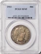1911 Barber Half Dollar Coin PCGS XF45