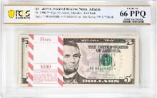 Pack 2017A $5 Federal Reserve STAR Notes ATL Fr.1998-F* PCGS Gem Uncirculated 66PPQ