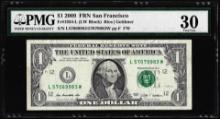 2009 $1 Federal Reserve Note Mismatched Serial Number Error Fr.1934-L PMG Very Fine 30