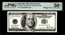 1996 $100 Federal Reserve Multiple Inking Errors Note PMG About Uncirculated 50EPQ
