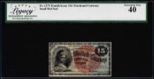 1863 Fourth Issue Fifteen Cents Fractional Note Fr.1271 Legacy Extremely Fine 40