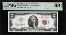 1963 $2 Legal Tender Note Fr.1513 PMG Superb Gem Uncirculated 69EPQ
