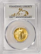 2016-W Standing Liberty Quarter 100th Anniversary Gold Coin PCGS SP70 First Strike