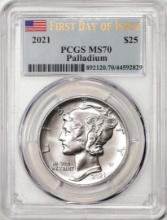 2021 $25 American Palladium Eagle Coin PCGS MS70 First Day Of Issue