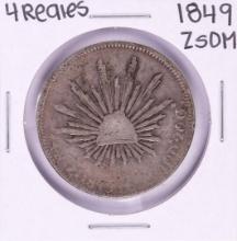 1849 ZsOM Mexico 4 Reales Silver Coin