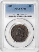 1827 Coronet Head Large Cent Coin PCGS XF45