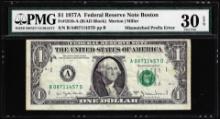 1977A $1 Federal Reserve Note Mismatched Prefix Error Fr.1910-A PMG Very Fine 30EPQ