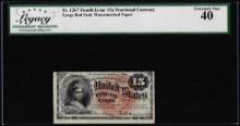 1863 Fourth Issue 15 Cents Fractional Currency Note Fr.1267 Legacy Extremely Fine 40