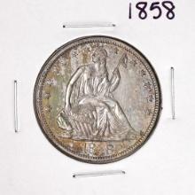 1858 Seated Liberty Half Dollar Coin
