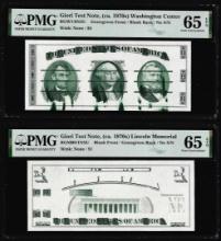 Set of Giori Test Note Washington & Lincoln Memorial PMG Gem Uncirculated 65EPQ