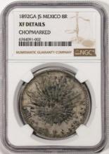 1892GA JS Mexico 8 Reales Silver Coin NGC XF Details Chopmarked