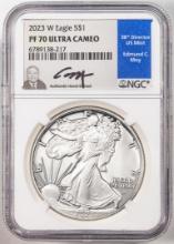 2023-W $1 Proof American Silver Eagle Coin NGC PF70 Ultra Cameo Edmund Moy Signature