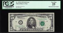 1974 $5 Federal Reserve Note Mismatched Serial Number Error Fr.1973-I PCGS Very Fine 25