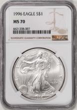 1996 $1 American Silver Eagle Coin NGC MS70