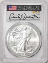 2021 Type 2 $1 American Silver Eagle Coin PCGS Gem Uncirculated Emily Damstra Signed