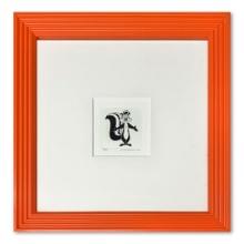 "Pepe le Pew" Framed Limited Edition Etching with Hand-Tinted Color and Numbered