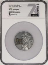2022 Cook Islands $10 The Lord of the Rings Frodo 2oz Silver Coin NGC MS70 Antiqued