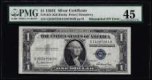 1935E $1 Silver Certificate Note Mismatched Serial Number Error Fr.1614 PMG Choice XF45