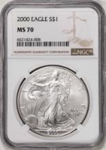 2000 $1 American Silver Eagle Coin NGC MS70