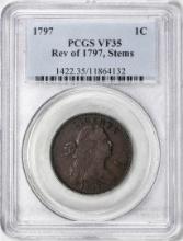 1797 Reverse of 1797 Stems Draped Bust Large Cent Coin PCGS VF35