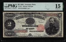 1891 $2 Treasury Note Fr.357 PMG Choice Fine 15
